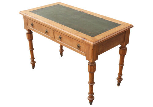 Antique 19th Century Pitch Pine Vestry Writing Desk – Fine Quality, Also Suits Use As Dressing Table