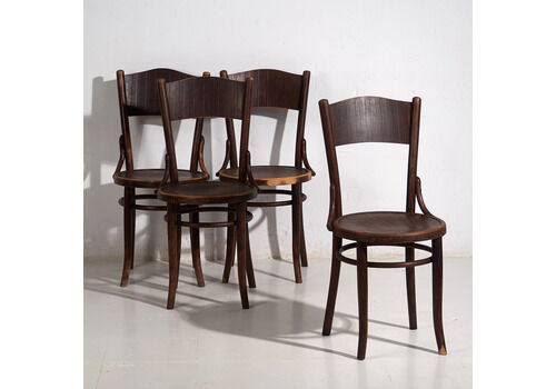 Thonet Mundus Antique Bentwood Chairs (C.1920). Set Of 4 Pieces #3