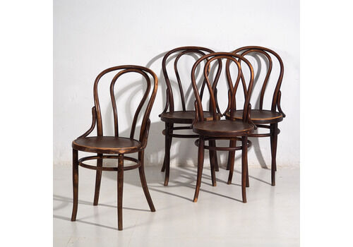 Antique Parisian Cafe Style Chairs (C.1920). Set Of 4 Pieces #5