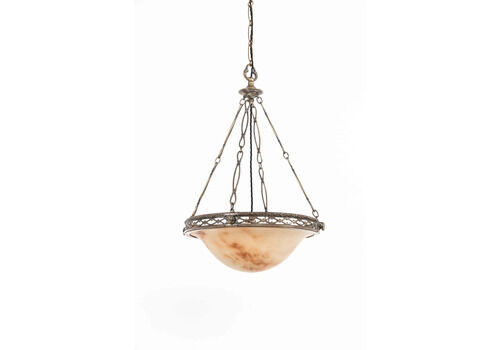 Large Antique Faraday & Son Alabaster Plafonnier Light
