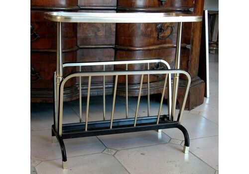Mid Century Aluminum And Formica Magazine Rack By Ico And Luisa Parisi For Mb, 1960s