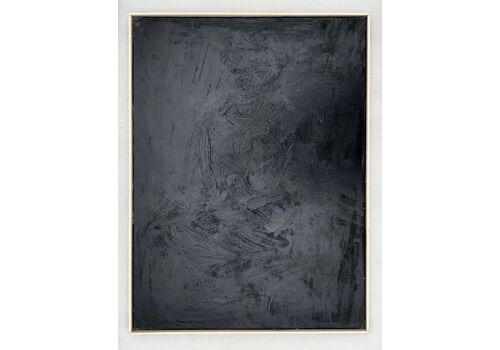 Vintage Black Expressionist Large Original Oil Painting On Canvas “Privacy”