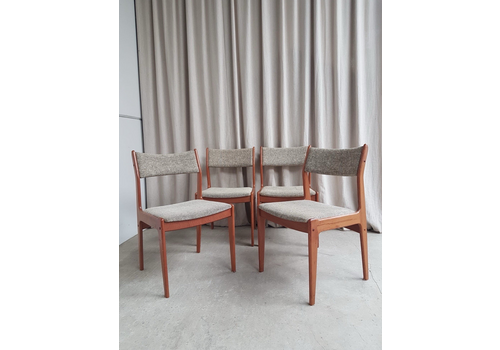 Vtg Mid Century Set 4 Johannes Andersen Danish Dining Chairs Retro Scandi R916