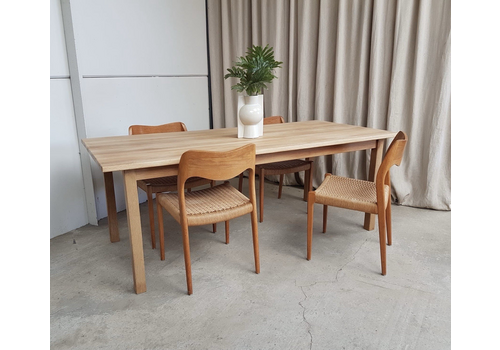 Vtg Late Mid Century Solid Oak Danish Dining Table Retro Scandi R915