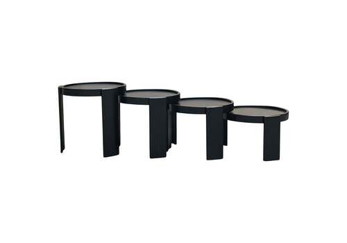Gianfranco Frattini For Cassina Set Of 4 Small Tables "780/783," Italy 1960s