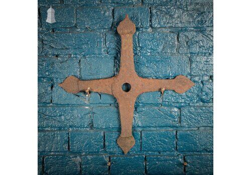 Cross Arrowhead Wall Tie Plate, Cast Iron