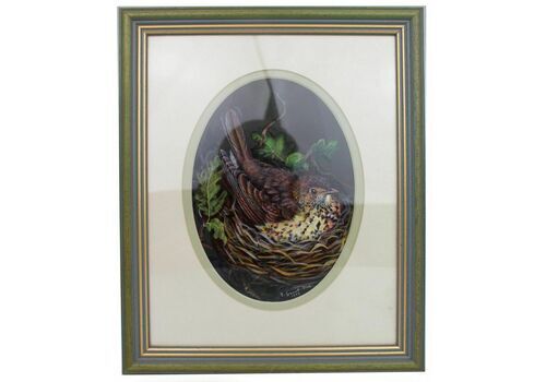 Painting Of Song Thrush By Liz Garnett Orme (British, Contemporary)