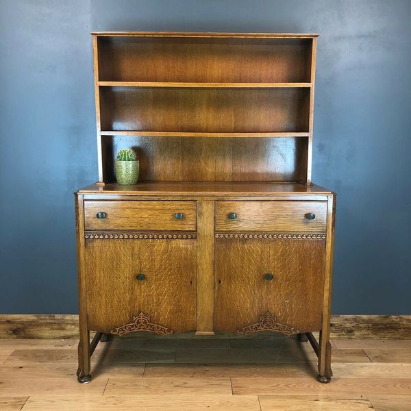 Vintage Antique Oak Welsh Dresser Shelves Display Cabinet Cupboard 5 7 Vintage Antique Oak Welsh Dresser