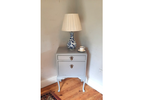 Vintage Regency Style Bedside Cabinet With Top Drawer Queen Anne Legs