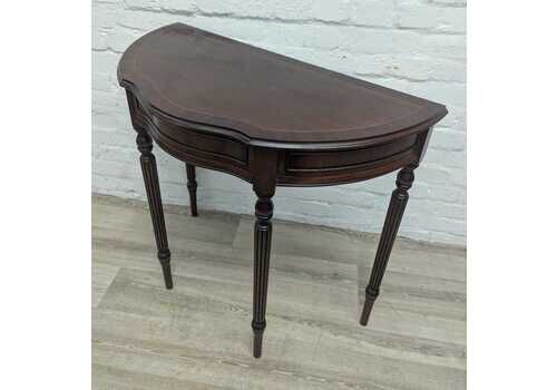 Reproduction Mahogany Half Moon Hall Table By J Sydney Smith