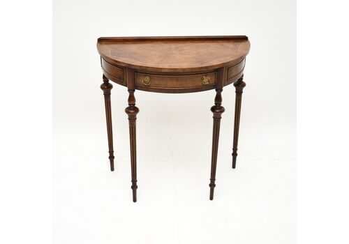 Antique Inlaid Walnut Console Table