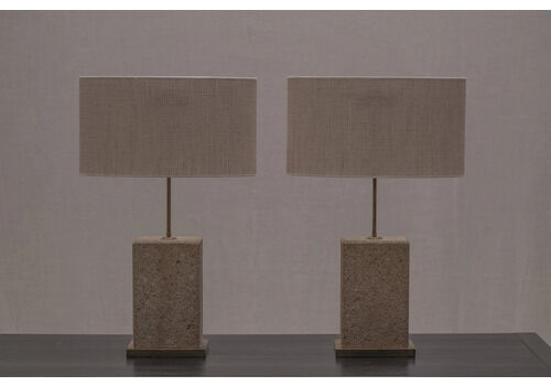 Large Set Of Sandstone Table Lamps By Roger Vanhevel, 1970s