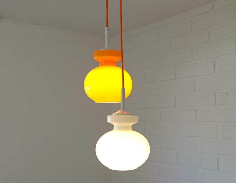 Vintage Pendant Light Orange Retro Lighting Redesign Ceiling