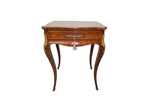 A Very Rare 19th Century Inlaid Ormolu Mounted Work Or Lamp Table Stamped 
