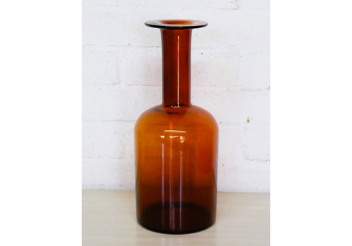 Holmegaard Vase Kastrup Otto Brauer Danish Amber Gulvase Vase Mcm 1960s  36.5 Cm