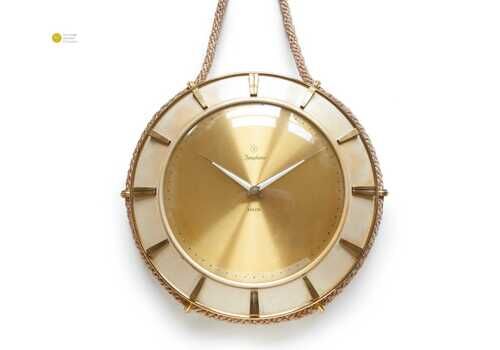 1950s Junghans Chiming Wall Clock Mid Century Art Deco Modernism Rope Mcm Germany Exacta