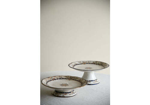 Pair Victorian Ceramic Cake Stands