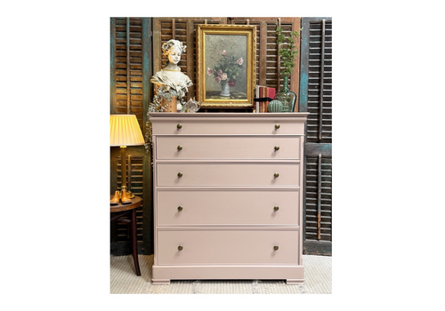 Painted Chest Of 5 Drawers In Mochi By Little Greene Paint Bedroom Furniture