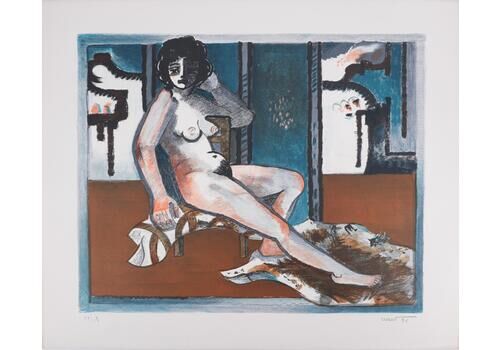 Roger Crusatsitted Nude   Original Lithograph, Handsigned And Numbered1973