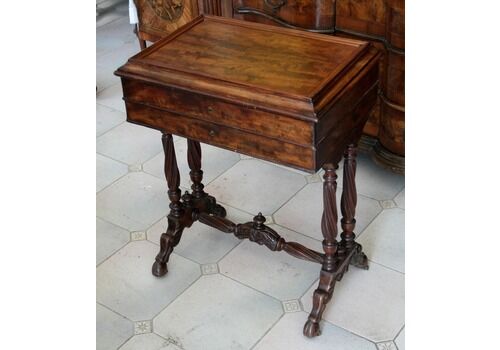 Classic French Decor Mahogany Vintage Sewing Desk, Mid 19th Century Vintage Entryway Hallway Cupboard, Elegant Period Decor