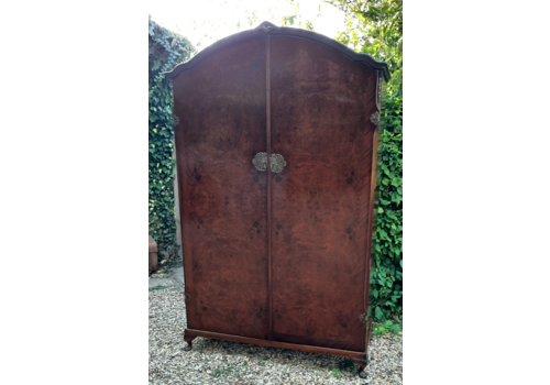 Vintage Art Deco Era Double Wardrobe Walnut And Mahogany