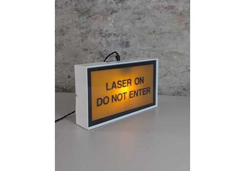 Vintage Industrial "Laser On   Do Not Enter" Light Box, Made In England By Philip Payne Ltd