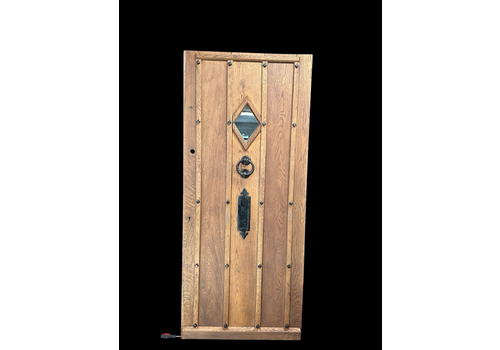 Solid Oak Front Door Old 18th Century Reclaimed Period Antique Wooden Cast Iron
