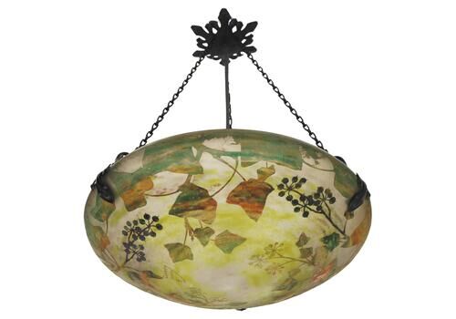 Exquisite Daum Nancy & Louis Majorelle Chandelier 1910 Art Nouveau Ivy Berries