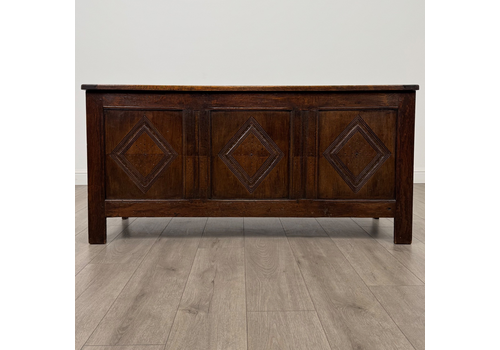 Antique 19th Century Good Quality Coffer In Oak