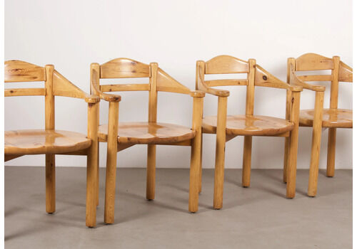 Set Of Pine Dining Chairs, 1970s