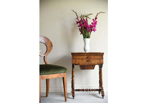 Antique Victorian Walnut Sewing Table