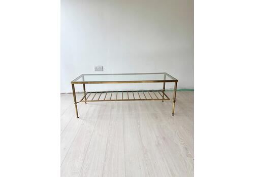 Vintage Brass And Glass Coffee Table