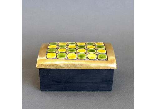 Jewellery Box With Decorative Ceramic Lid By Mithé Espelt (Circa 1960s)