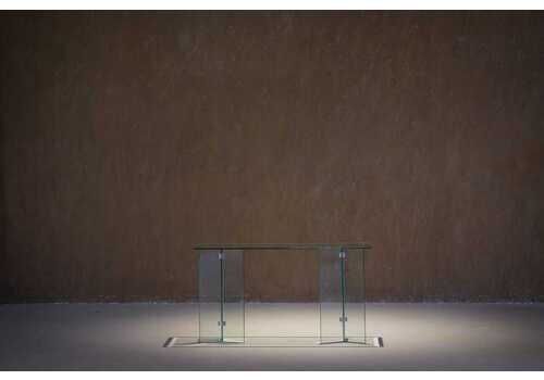 Vintage Italian Cristal Glass Console /Desk , Italy 1970s