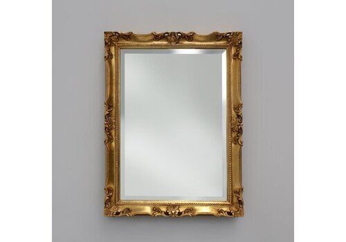 Vintage French Square Carved Wooden Gilded Mirror In Baroque Style, 1950s
