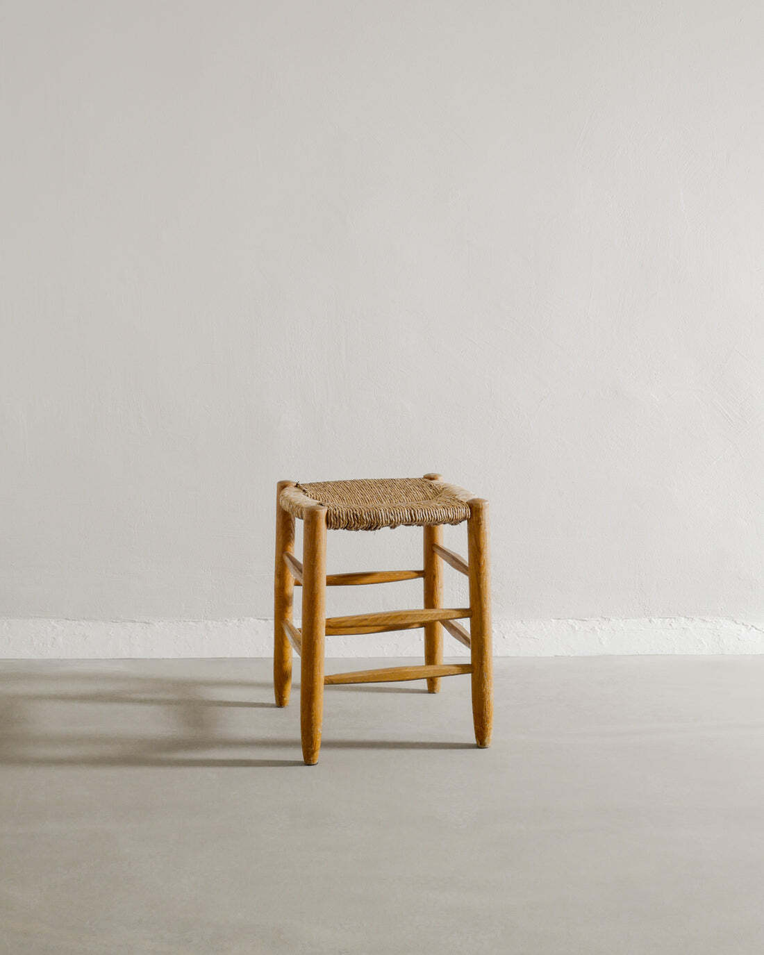 French Mid Century Wooden & Rattan 