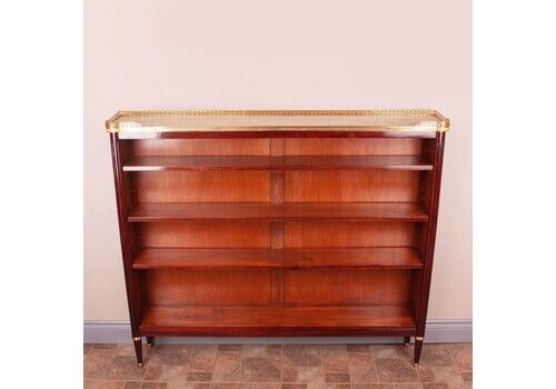 Large French Bookcase With Marble Top