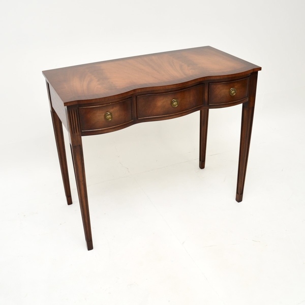 Antique Georgian Style Inlaid Mahogany Desk / Console Table