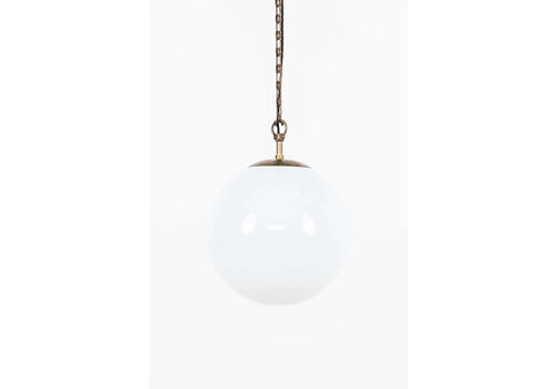 Large Gec Globe Opaline Glass Pendant Light
