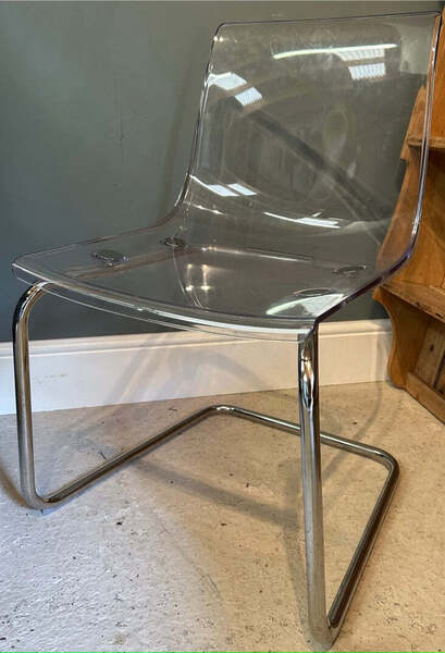 Very Stylish Ikea Tobias Clear And Chrome Chairs Set Of Six Ikea