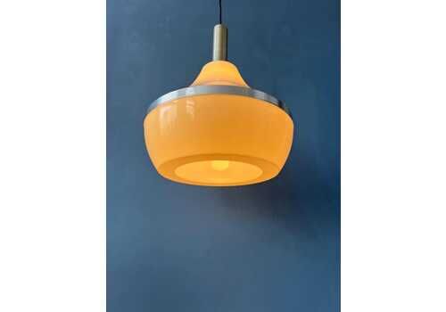 Vintage Beige Plexiglass Space Age Pendant Lamp