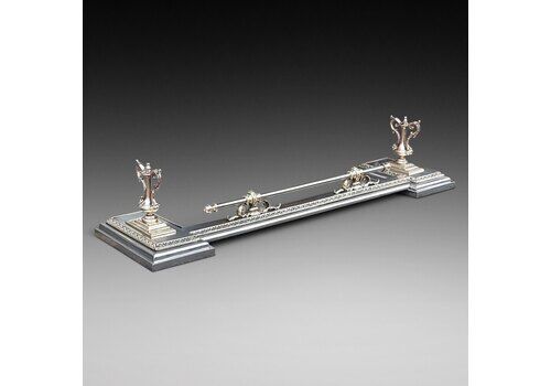 Early 19thc Steel & Brass Hearth Fender