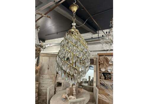 Italian Crystal Chandelier Antique Spiral