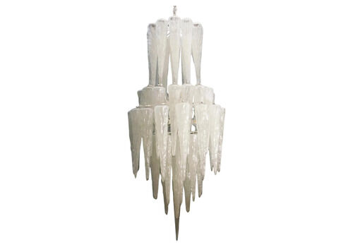 Milky White Icicle Murano Chandelier