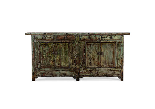 Green Lacquer Four Door Sideboard