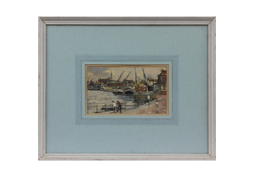 Watercolour By Llewellyn Petley Jones. Richmond Harbour Scene