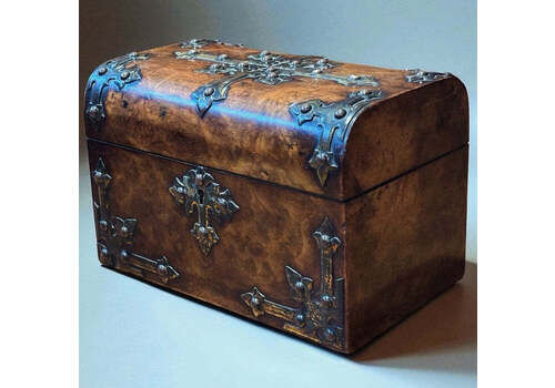 Victorian Walnut Trinket Box, Desk Box, Jewellery Box