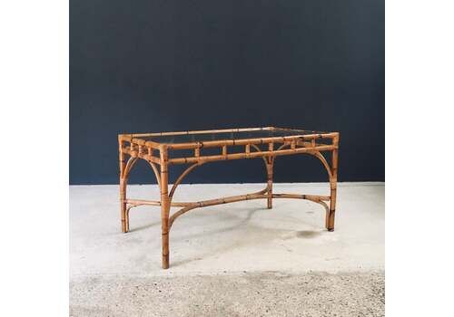 Midcentury Design Chippendale Style Bamboo Dining Table, Italy 1960