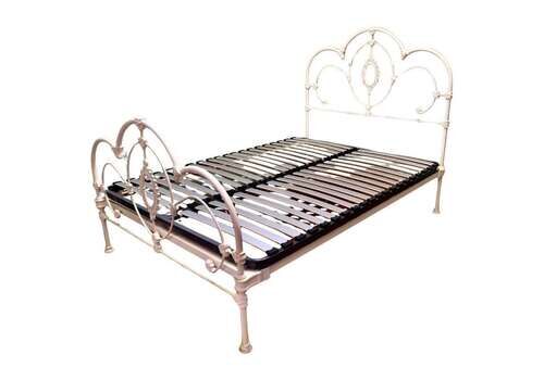 Cream Coloured Wrought Iron Bed Double Bed