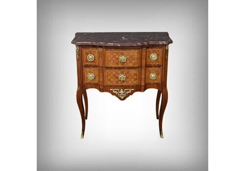 Louis XV Louis XVI Transition Style Marquetry Chest Of Drawers – 20th Century